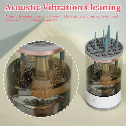 USB Powered Brush Washer & Dryer - Odorless Battery-Free Makeup Cleaner, Plug-and-Play Essential Beauty Accessory