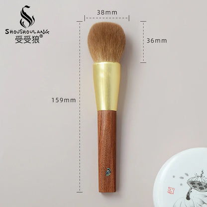 Soft Saibikoho Goat Hair Makeup Brush 1PC Shoushoulang High-end Hand Crafted Blush Contour Brush Rosewood Handle Makeup Brush