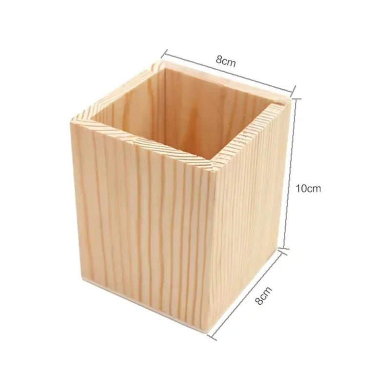 Wooden stationery storage box for pens, pencil cases, office pen holders, makeup brush containers, stationery supplies,