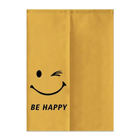 Nordic Creative Happy Face Door Curtain Home Decorations Hanging Curtains Kitchen Bathroom Partition Curtain Japanese Noren