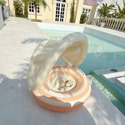 Baby Swimming Ring Inflatable Swim Ring with Detachable Sunshade Toddlers Pool Float Beach Water  for Summer Pool Party