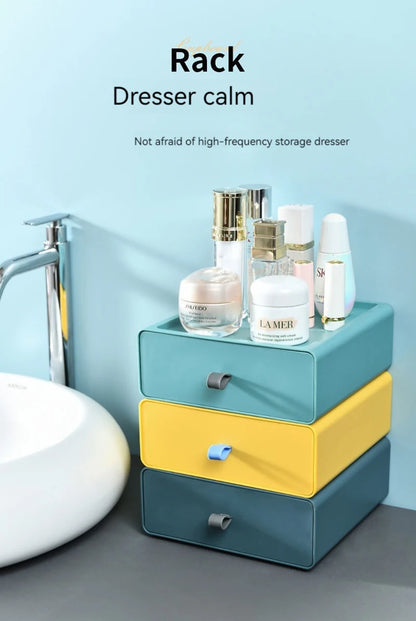 Plastic Storage Box Drawer Style Desktop Storage Box Storage Box Office Desk Shelf  Drawers Storage Box Makeup Organizer Storage
