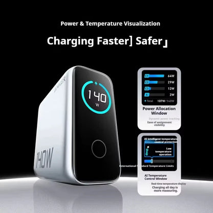 Brand New Anker Zolo 140W GaN Charger AI Display Screen Four-Port Fast Charge Mobile Phone Chargers Portable Phone Power Adaptor