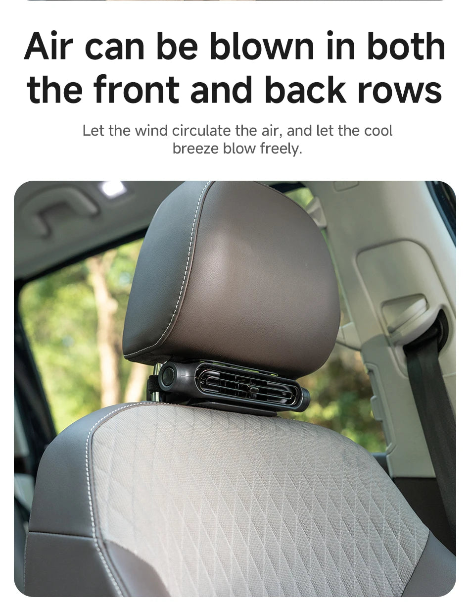 Car Backseat Cooling Fan Wide-angle Airflow High Air Volume Car Cooler USB Powered Summer Essential AirCirculator Fast Delivery