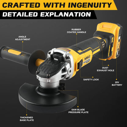 DEWALT 20V Cordless  Angle Grinder Cutting Machine Grinding Polishing Machine Electric Diamond Cutting Grinder Power Tools