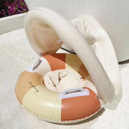 swimming Pool Float Baby Retro Children's Swimming Pool Float with Sunshade Seat Ring For Kid Child Swimming Circle Beach Water
