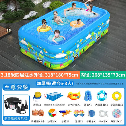 Large Foldable Inflatable Swimming Pool for Kids Adults Baby Family Indoor Outdoor Backyard Thickened Durable Summer Fun Pool