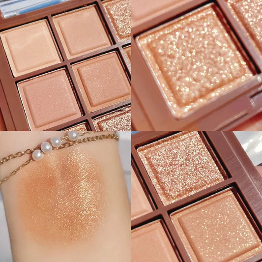 9 Color Chocolate Eyeshadow Palette Matte Pearlescent Glitter Glitter Earth Eyeshadow Makeup