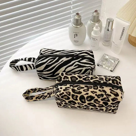 Leopard Print Makeup Bags Pillow Pen Bag High Quality WOMEN'S Large Capacity Pillow Bag Portable Storage Handbag Free Shipping