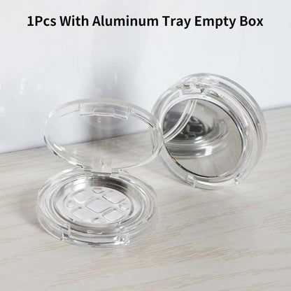 1Pcs Heart Shape Blush Empty Compact with Mirror, Keychain DIY Refillable Powder Case for Makeup