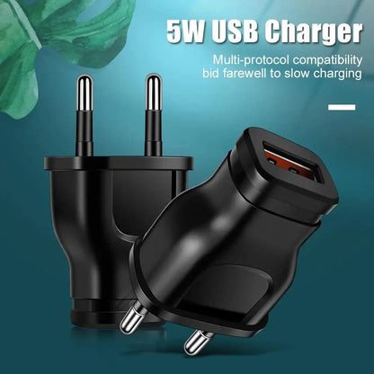 Mobile Phone Chargers AC 5V 1A USB Charger Mini Power Adapter Travel Wall Charger US EU Plug For iPhone Huawei Realme Redmi OPPO