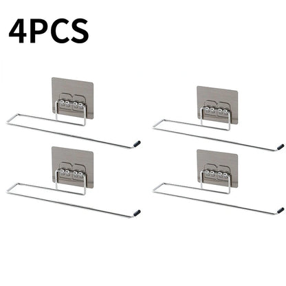 4/1PCS Kitchen Paper Holder Towel Storage Hook Toilet Paper Holder Towel Stand Storage Rack Tissue Holder Bathroom Organizer