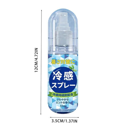 Portable 50ML Summer Cool Spray Peppermint Hydrating Summer Cooling Spray Longlasting Hydrating Cool Spray Instant Cooling Spray