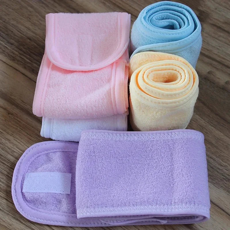 Fashion Women Wide Hairband Adjustable Makeup Wash Face Toweling Hair Wrap Headbands Face Washing Yoga Hair Make Up Accessories