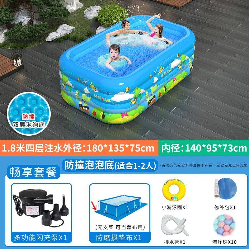 Large Foldable Inflatable Swimming Pool for Kids Adults Baby Family Indoor Outdoor Backyard Thickened Durable Summer Fun Pool