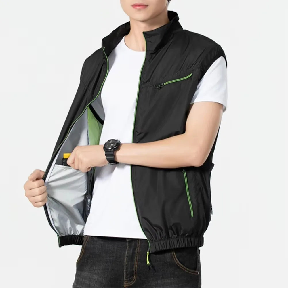 Summer Cool Vest Wearable Cooling Fan Vest Air-conditioned Clothes USB Cooling For Outdoor Work Fishing Vest Camping Clothing