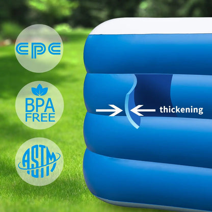 Kiddie Swimming Pool Extra Large Family-Inflatable Family Lounge Above Ground Swim Center Large Perfect for Summer Outdoor.