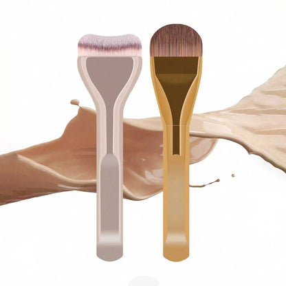 MAANGE 2pcs Foundation Makeup Brushes Set Ultra Thin Top Mask Brush For Liquid Cream Cosmetics Blending Beauty Tool Premium Gift