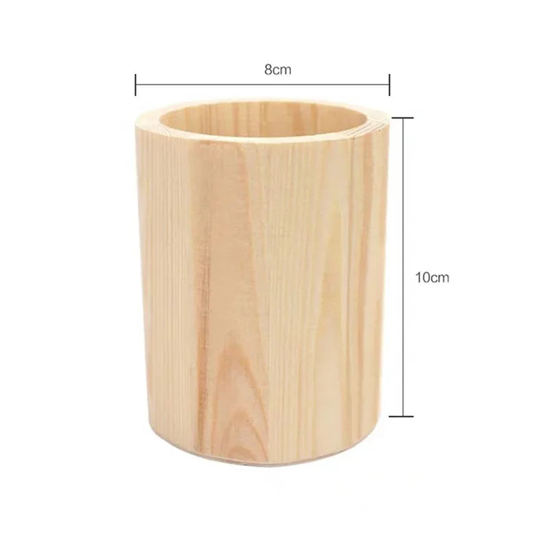 Wooden stationery storage box for pens, pencil cases, office pen holders, makeup brush containers, stationery supplies,