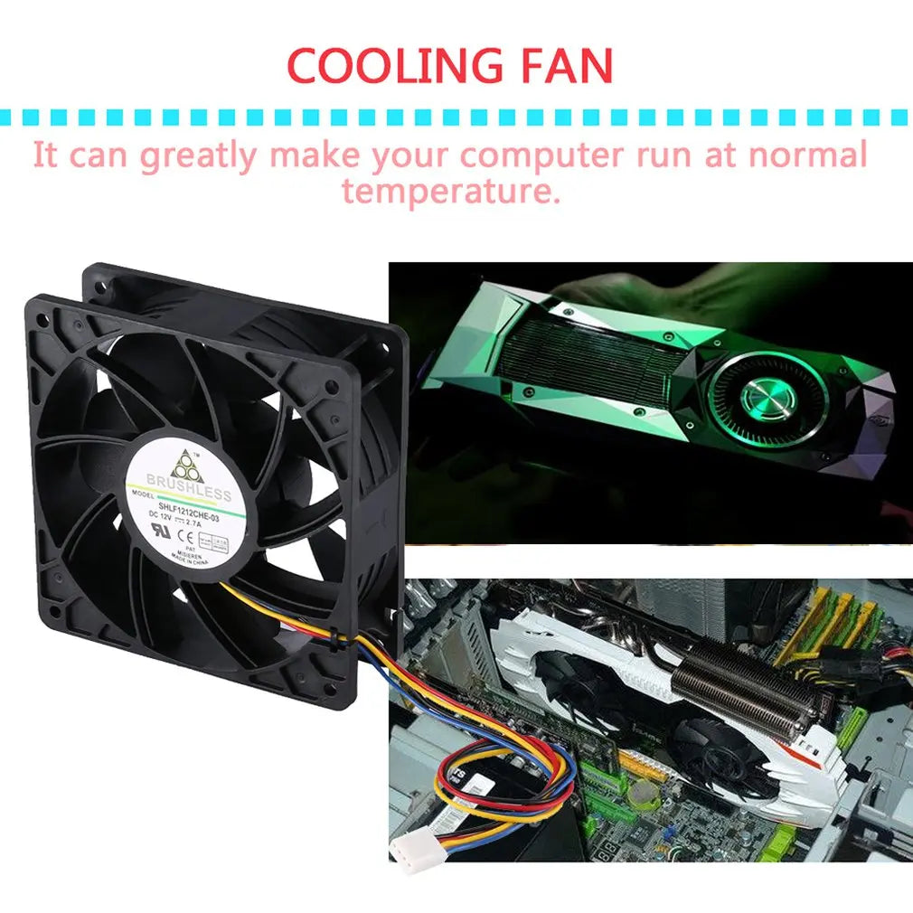 2026 Hot Miner Cooling Fan For Antminer Bitmain S7 S9 4-Pin Connector Brushless Replacement DC 12V 5.0A Cooler Fan Low Noise