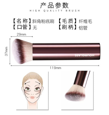1pc Hourglass Finish Foundation Makeup brushes Vanish Foundation Make up brush metal handle Concealer Bronzer high end with box