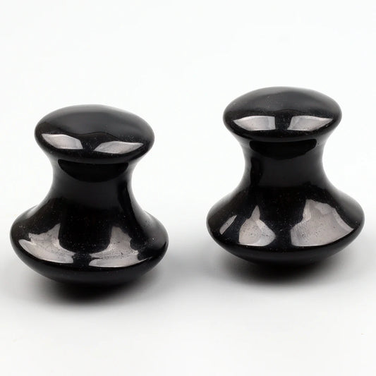 Obsidian Mushroom Face Care Massager Natural Crystal Gua Sha Tool Massage Head Eye Skincare Scraper Wrinkle Beauty Products