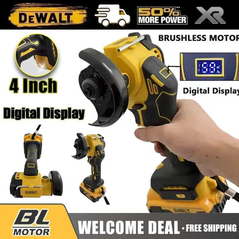 DeWALT Cordless 4 Inch Brushless Digital Display Angle Grinder Polishing Grinding Machine Electric Cutting Tools 20V 18V Battery