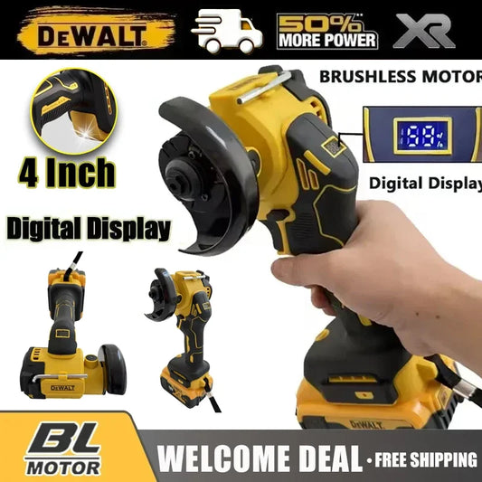 DeWALT Cordless 4 Inch Brushless Digital Display Angle Grinder Polishing Grinding Machine Electric Cutting Tools 20V 18V Battery