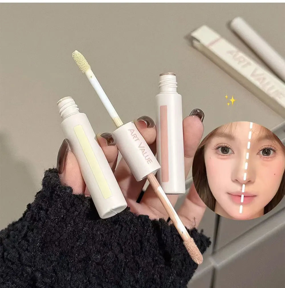 Dual End Concealer Stick Pink Liquid Brightening Contour Pen Correcting Penfor Under Eye & Face Sculpting Full Coverage Makeup