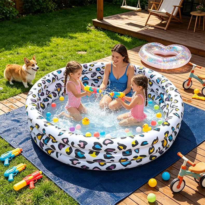 Leopard Pattern Inflatable Children's Sand Pool Outdoor Pool Indoor Ocean Ball Pool Baby Paddling Pool Pvc Swimming Pool