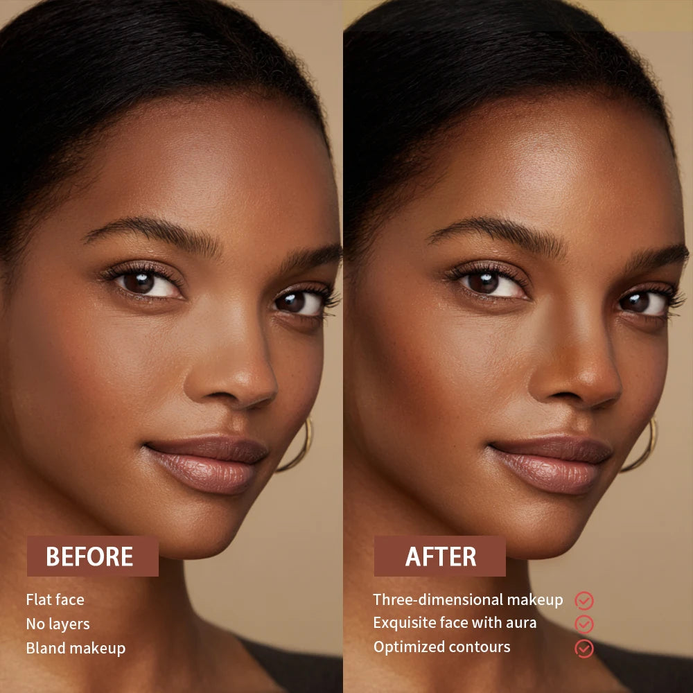 6-colors Moisturizing Liquid Contour Stay Cream Bronzer Waterproof Lightweight 3D Concealer Nourishing Face Contour Makeup