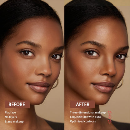 6-colors Moisturizing Liquid Contour Stay Cream Bronzer Waterproof Lightweight 3D Concealer Nourishing Face Contour Makeup