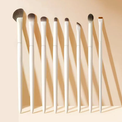 5/8/10pcs Natural Eye Makeup Brushes Set Detail Eyeshadow Brush Makeup Brush Kit White Ultra Soft Eyeshadow Eyeliner Makeup Tool
