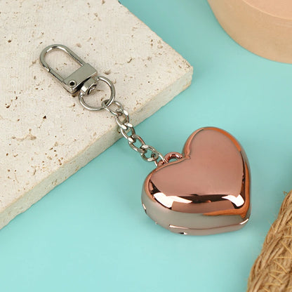 1Pcs Heart Shape Blush Empty Compact with Mirror, Keychain DIY Refillable Powder Case for Makeup