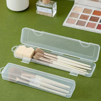1Pcs Eyebrow Pencil Tableware Chopsticks Makeup Brush Storage Box Transparent Portable Plastic Box Organizer Multifunctional