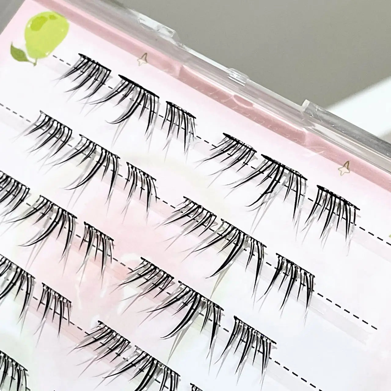 DIY Cluster Punk Silver Black Self-adhesive Glue Free False Eyelashes Segmented Thin Stems Halloween Makeup Girl Lashe Extension