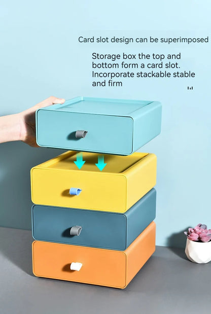 Plastic Storage Box Drawer Style Desktop Storage Box Storage Box Office Desk Shelf  Drawers Storage Box Makeup Organizer Storage