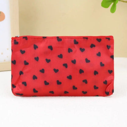 Heart Pattern Makeup Bag Fashion Design Multi-Functional Zippered Toiletry Storage Bag Large-Capacity Professional