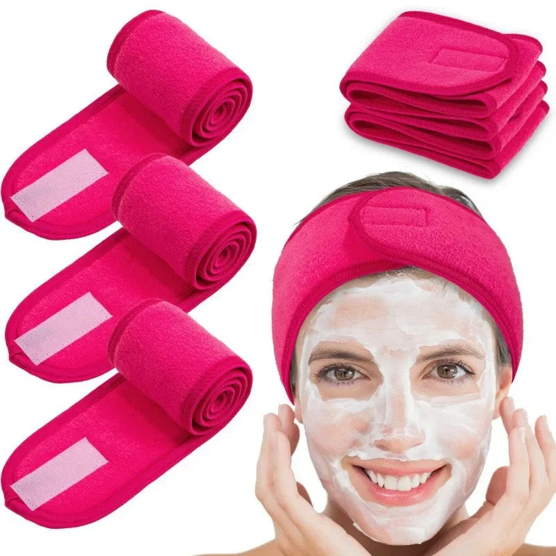 Fashion Women Wide Hairband Adjustable Makeup Wash Face Toweling Hair Wrap Headbands Face Washing Yoga Hair Make Up Accessories
