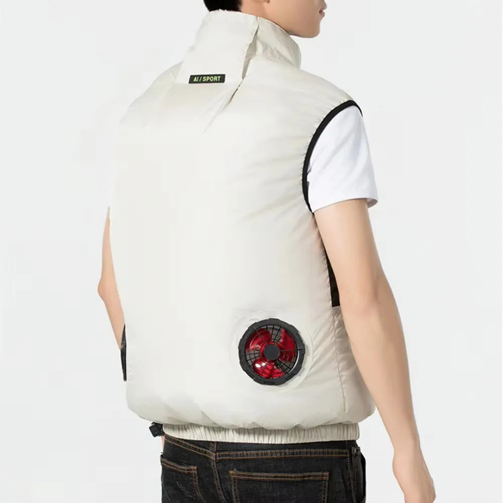 Summer Cool Vest Wearable Cooling Fan Vest Air-conditioned Clothes USB Cooling For Outdoor Work Fishing Vest Camping Clothing