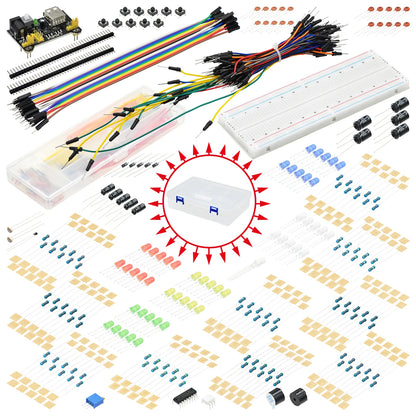 DIY Project Starter Kit For Arduino UNO R3 Kit Electronic DIY Kit Electronic Component Set With Box 830 Tie-points Breadboard