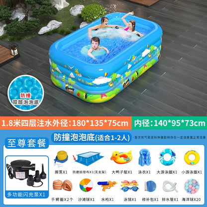 Large Foldable Inflatable Swimming Pool for Kids Adults Baby Family Indoor Outdoor Backyard Thickened Durable Summer Fun Pool