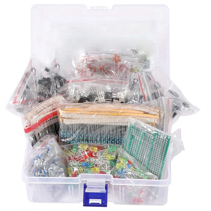 -A89Z 1818PCS DIY Electronics Components Kit Assortment Resistors LED Triode Capacitors Diodes PCB Potentiometer Resistanc