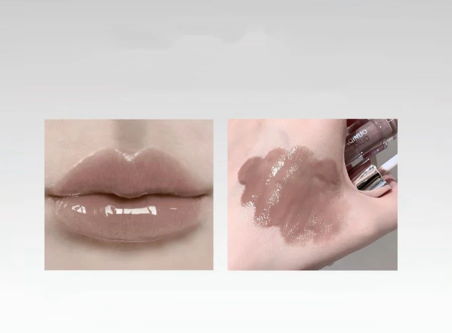 1Pc Lip Gloss Mirror Moisturizing Gothic Pure Black Silver Fine Flash Low Saturation Lip Glazed Lasting Lip Makeup Halloween