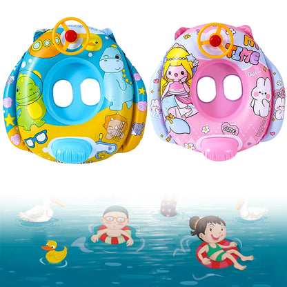 Children Inflatable Swimming Ring with Seat Baby Swimming Float Swimming Pool Toys Swim Tubes Rings for Kids Outdoor Pool Toys