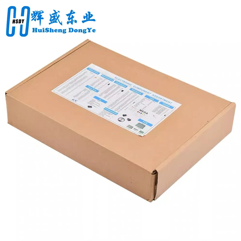 1900 pcs Mega Electronic Component Kit including Assortment + Capacitors + Resistors + LED + Transistors + DC Jacks + PCB +opamp