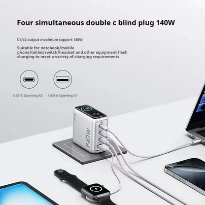 Brand New Anker Zolo 140W GaN Charger AI Display Screen Four-Port Fast Charge Mobile Phone Chargers Portable Phone Power Adaptor