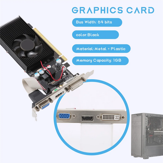 B44CGT210 1GB DDR2 64Bit Graphics Card PCIE 2.0 GPU HDMI-Compatible DVI VGA Desktop Video Card