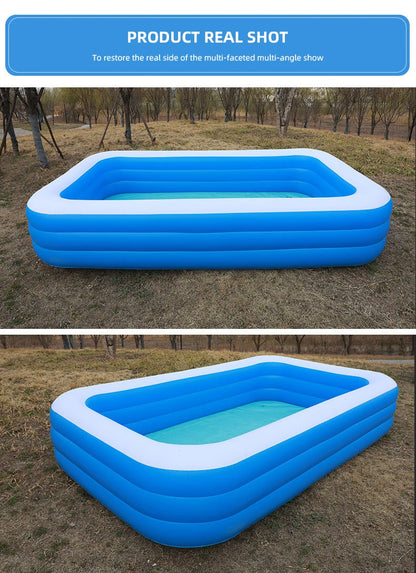 2m/2.6m Large Inflatable Swimming Pool Adults Kids Pools Bathing Tub Outdoor Indoor Bathtub Water Pool Family Party Toys