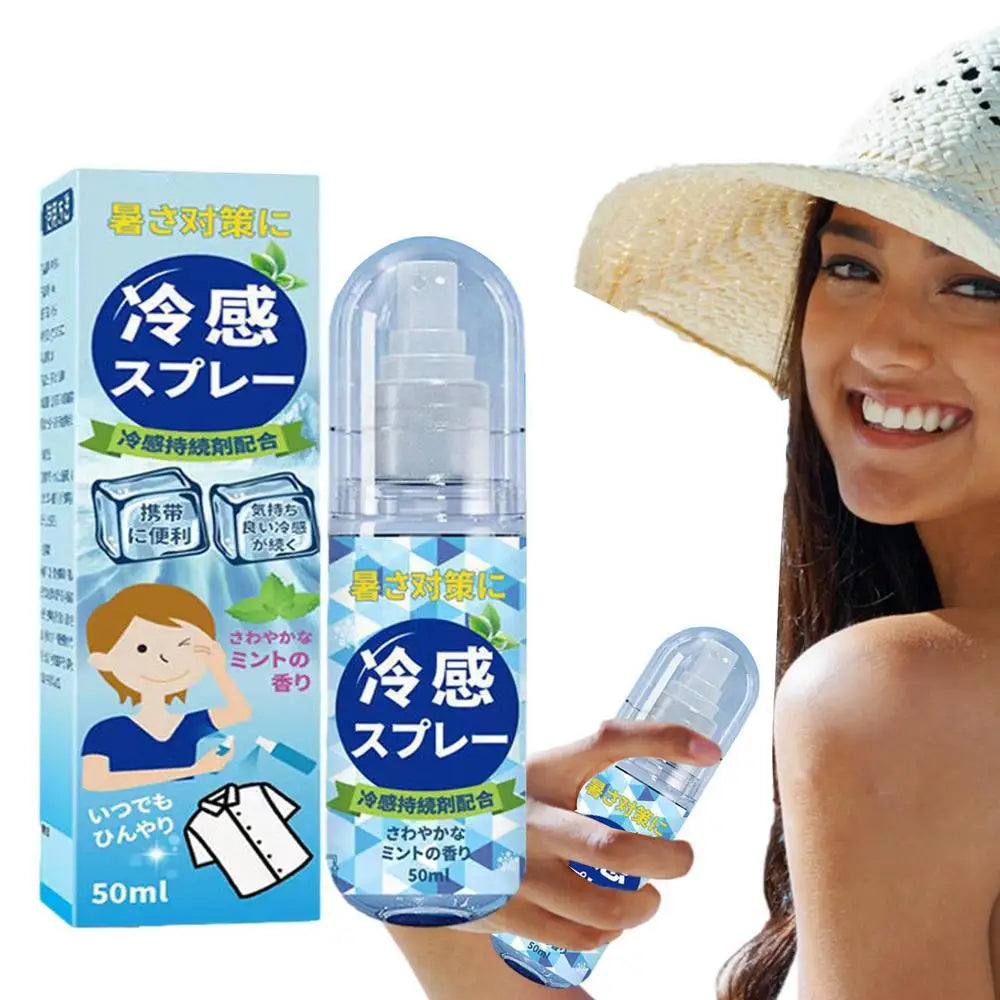 Portable 50ML Summer Cool Spray Peppermint Hydrating Summer Cooling Spray Longlasting Hydrating Cool Spray Instant Cooling Spray